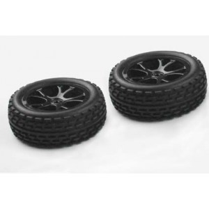 Front Tyre Set 1/10 buggy 2 pce White rims  | VRX Racing Spirit Buggy Parts | 1/10 Wheels & tyres 